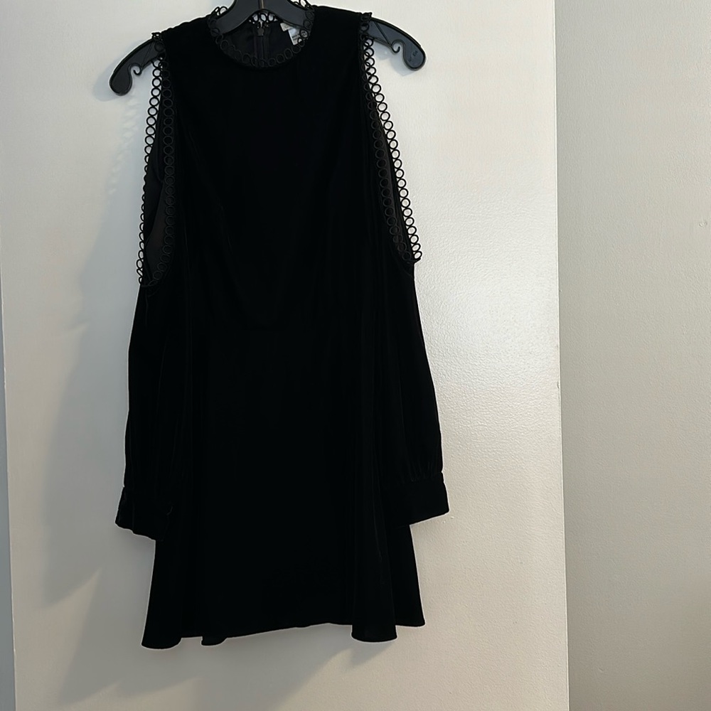 Black velvet cold shoulder dress size 0